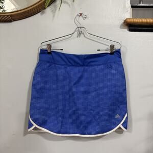 NEW ADIDAS Women Golf Rangewear 2-in-1 Polka Dot Skort Blue Sz M Workout Tennis